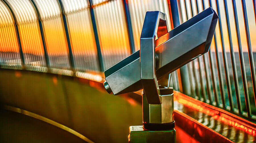 viewing telescope at sunset to get web design clients