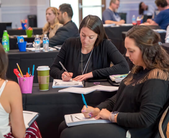 Content Camp Attendees Working