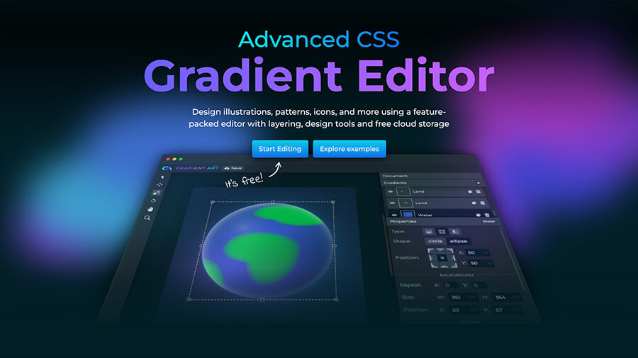 Advanced CSS Gradient Editor