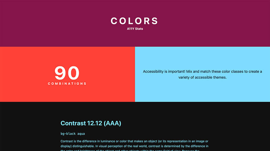 Colors A11Y Stats