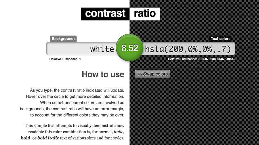 Accessibility Color Contrast-Ratio Checker