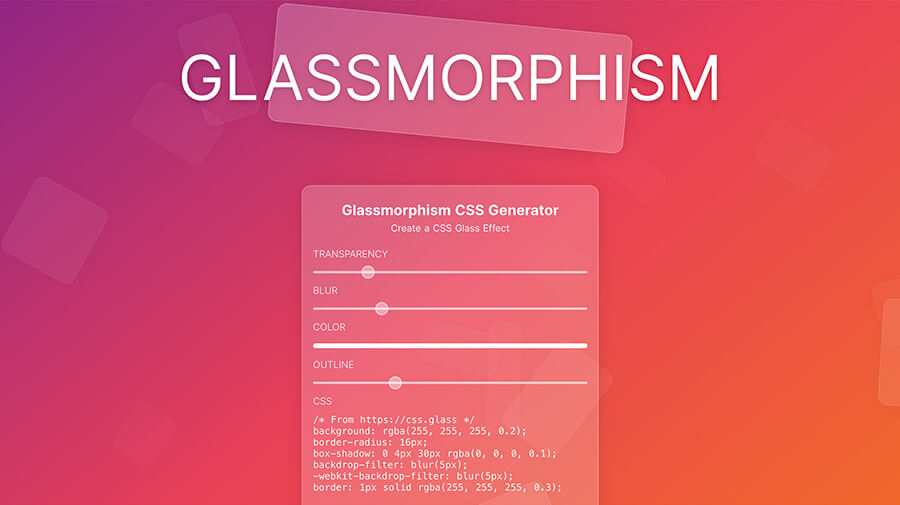 Glassmorphism Effect Generator
