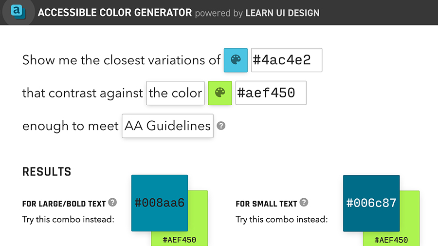 Learn UI Accessible Color Generator