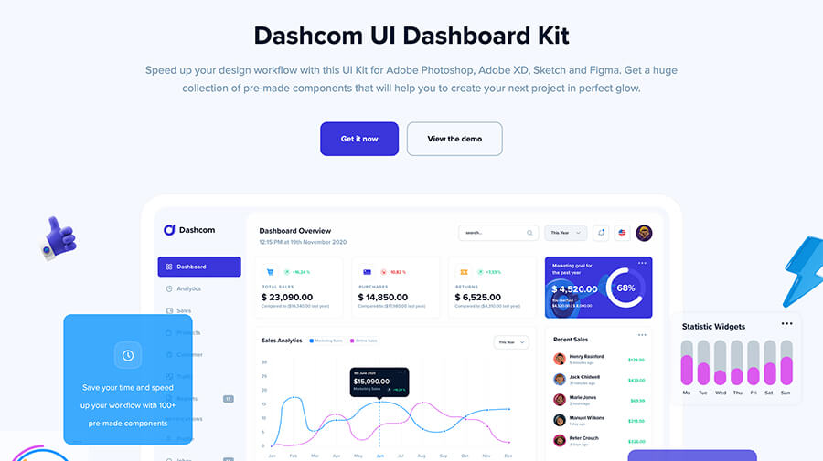 Dashcom UI Dashboard Kit