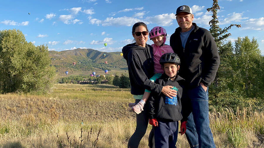 Lindsay and her family outdoors