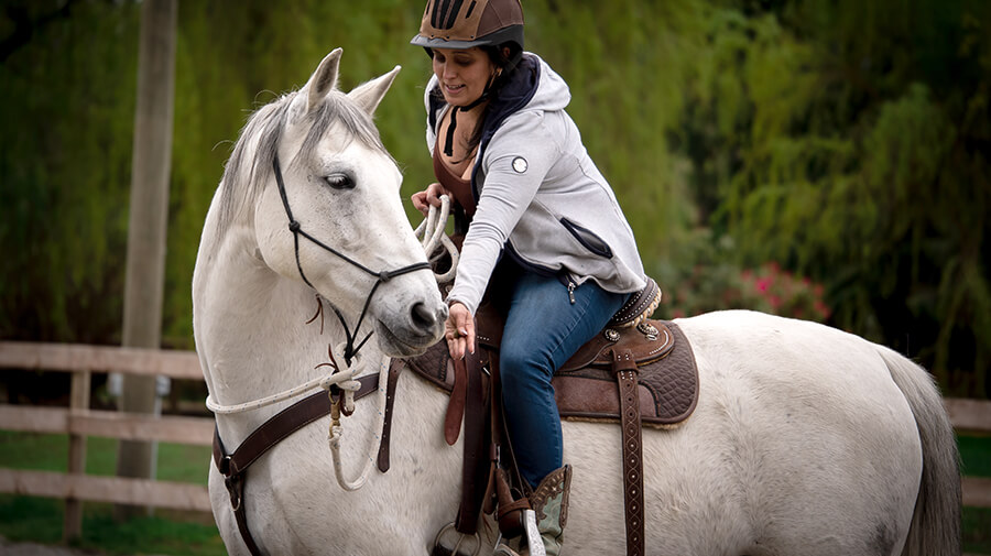 Nafissa Shireen riding a horse