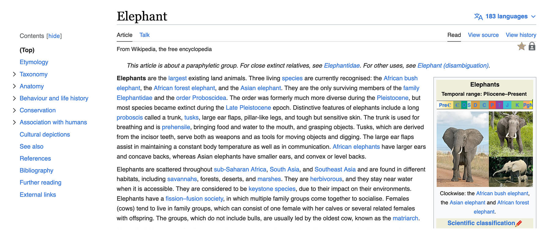 Wikipedia Table of Contents Example