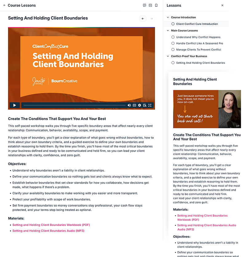 A peek inside the Setting And Holding Boundaries With Clients workshop training