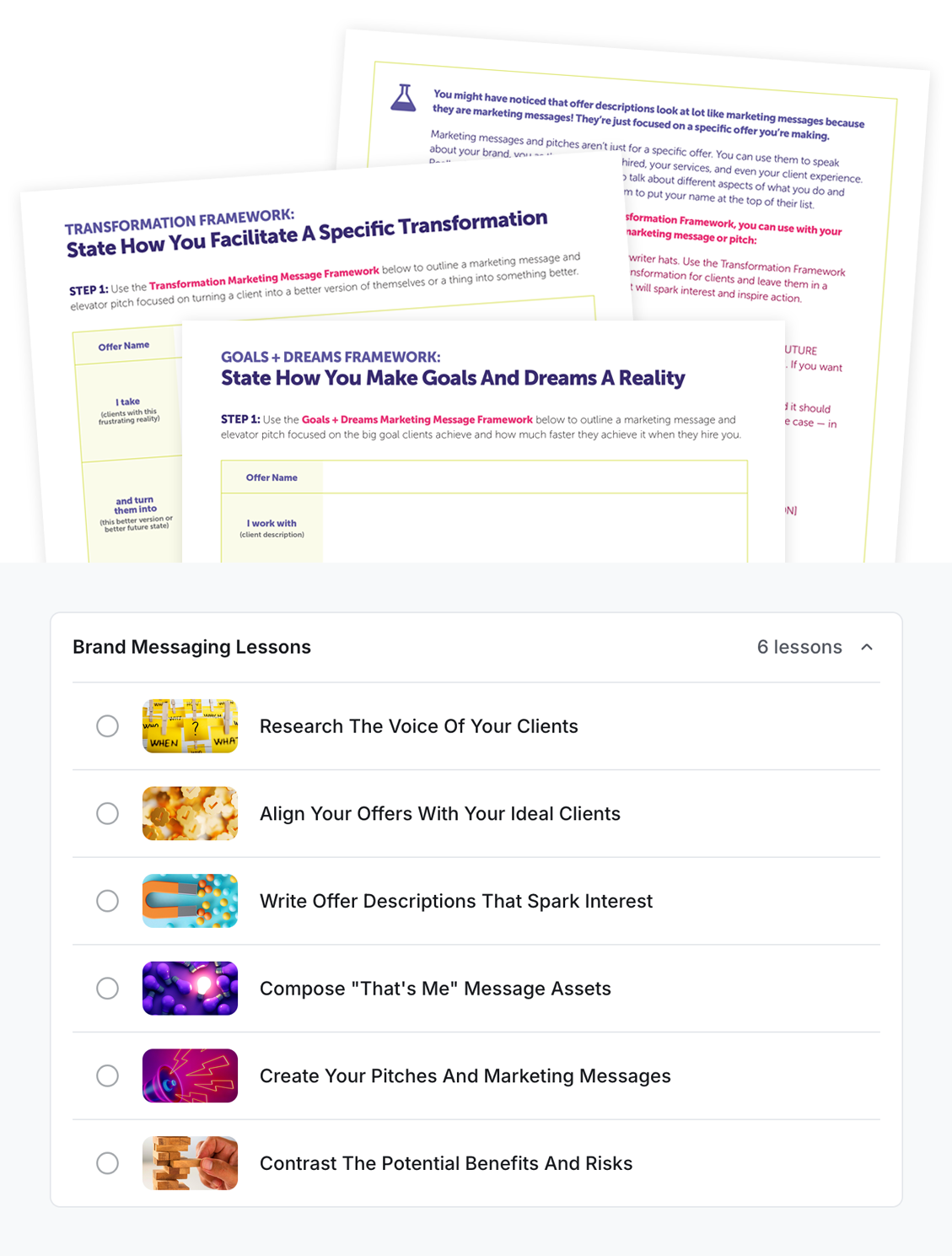 Brand messaging course lessons sneak peek