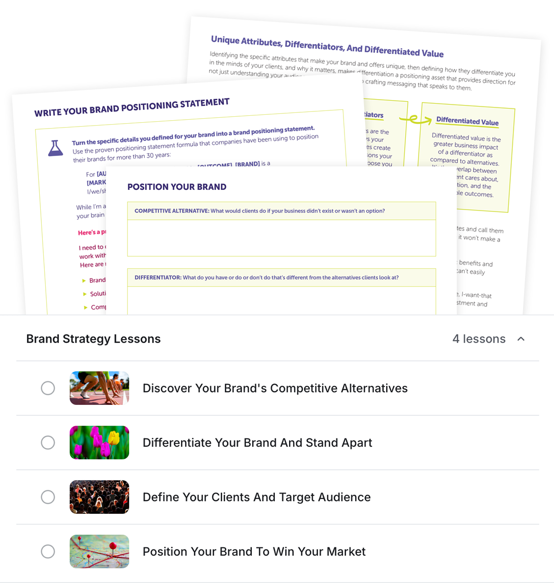 Brand strategy course lessons sneak peek